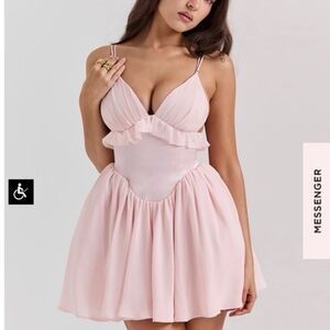 Amaris pink babydoll corset mini dress